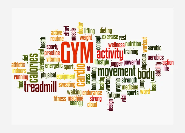 Word Cloud Koncepcją Gym Izolowane Białym Tle — Zdjęcie stockowe