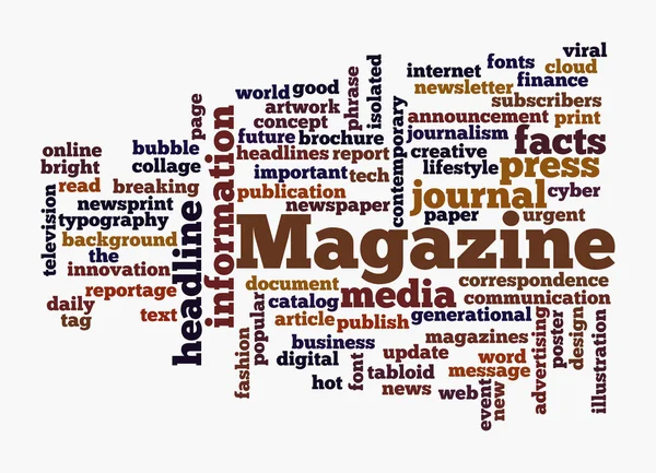 Word Cloud Koncepcją Magazine Izolowane Białym Tle — Zdjęcie stockowe