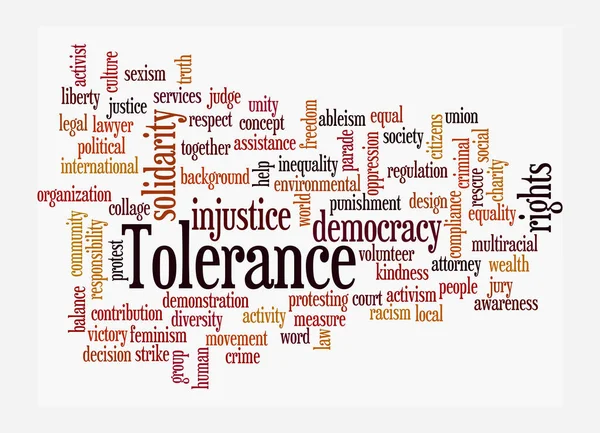 Word Cloud Tolerance Concept Isolated White Background — Stock Photo, Image