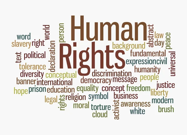 Word Cloud Human Rights Concept Isolated White Background — 图库照片