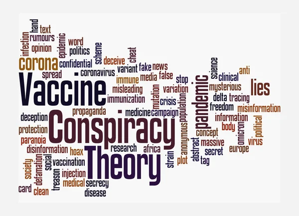 Слово Понятием Vaccine Conspiracy Teory Выделенное Белом Фоне — стоковое фото