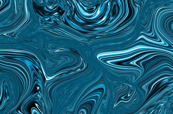 Blue Waves Marble Texture Precious Metal Flow Image Liquid Surface — Stock Photo, Image