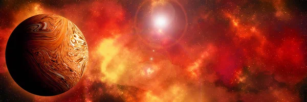Ismeretlen Bolygó Űrből Űrköd Kozmikus Csillaghalmaz Külső Tér Háttér Illusztráció — Stock Fotó