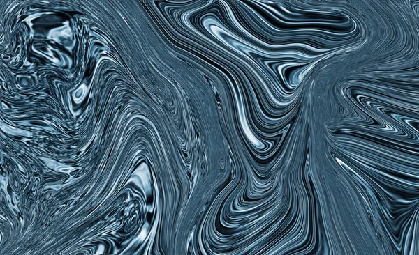 Blue Waves Marble Texture Precious Metal Flow Image Liquid Surface — Stock Photo, Image