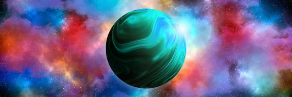 Unbekannter Planet Aus Dem Weltall Weltraumnebel Kosmischer Sternenhaufen Weltraum Hintergrund — Stockfoto