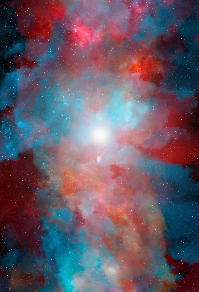 星塵と輝く星と宇宙背景 現実的な宇宙と色の星雲 カラフルな銀河 3Dイラスト — ストック写真