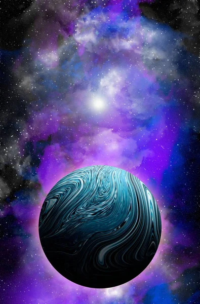 Ismeretlen Bolygó Űrből Űrköd Kozmikus Csillaghalmaz Külső Tér Háttér Illusztráció — Stock Fotó