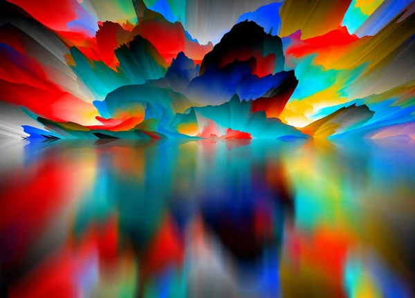 Krajina Surrealistického Jezera Magický Abstraktní Svět Ilustrace — Stock fotografie