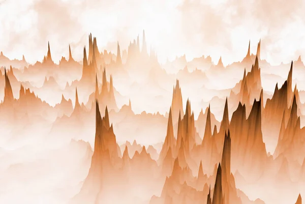 Magical world. Surreal Landscape. Abstract fantasy background. 3d illustration.