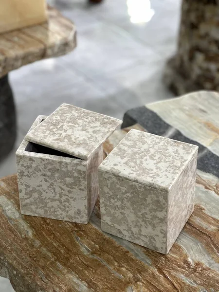 Small Storage Box Accessories Made Marble — Stock Fotó