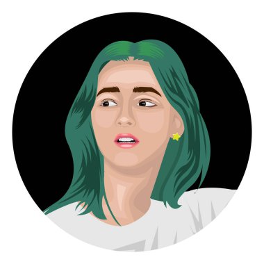 Yeşil saçlı bir kadının vekili.