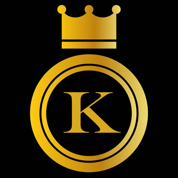 Letra Logotipo Con Icono Corona Del Rey Con Diseño Simple — Vector de stock