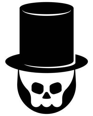 Şapka takan kafatası sembolü. basit vektör tasarımı.