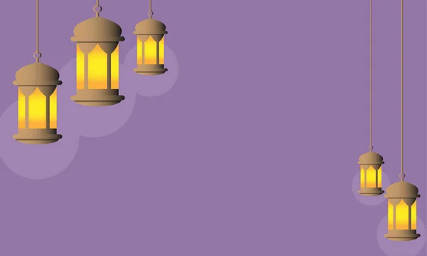 Lantaarn Lamp Achtergrond Vector Ontwerp Ramadan Thema Versieren — Stockvector