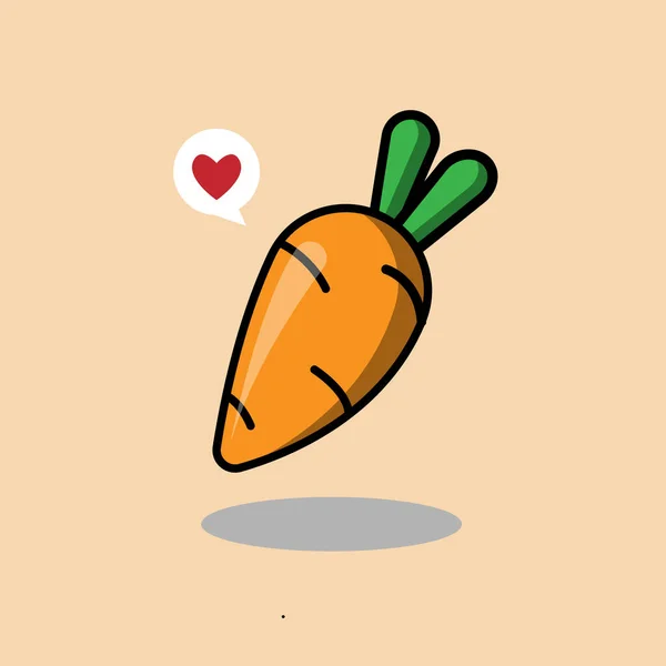 Απεικόνιση Ενός Έρωτα Καρότο Ένα Απλό Και Χαριτωμένο Σχεδιασμό — Διανυσματικό Αρχείο