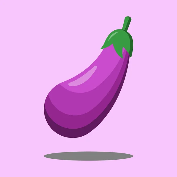 Cartoon Aubergine Emoji Icoon Aubergine Symbool Geïsoleerde Vector Plantaardige Clip — Stockvector