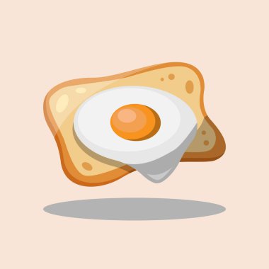 Lezzetli beyaz ekmek ve güneşli tarafı Illustration Ekmek Vektörü