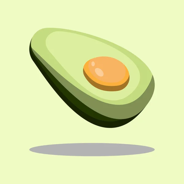 Vektorillustration Einer Avocado Auf Hellgrünem Hintergrund — Stockvektor