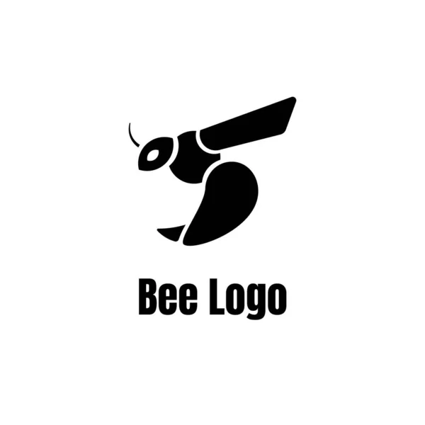 Diseño Logotipo Simple Una Abeja Voladora — Archivo Imágenes Vectoriales