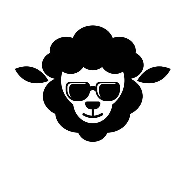 Cooles Schafskopf Logo Mit Brille — Stockvektor