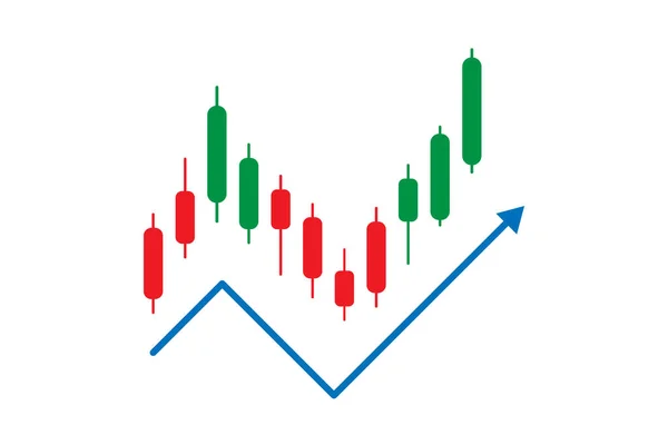 Binära Optioner Gröna Och Röda Ljus Handel Ljusstake Diagram Med — Stock vektor