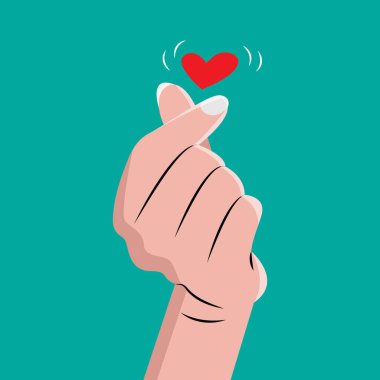 The love symbol of Saranghae or  Sarangheo from Korea. Symbol of the expression of love for lovers who are famous in South Korea.