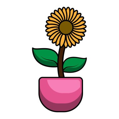 Şirin dizaynlı saksıda ayçiçeği