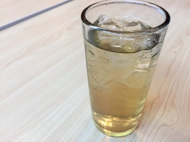 a glass of fresh cold ocha drink