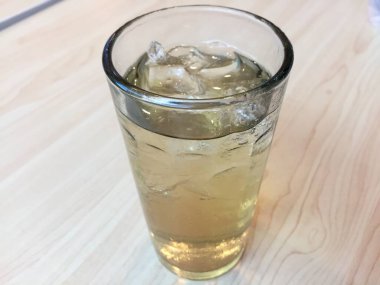 a glass of fresh cold ocha drink