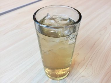 a glass of fresh cold ocha drink