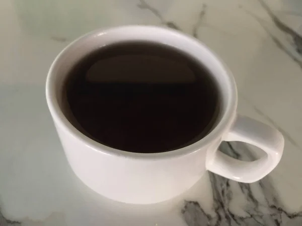 Cup Hot Tea Marble Table — Fotografia de Stock
