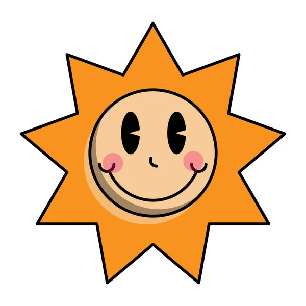 Hand Drawn Flat Trendy Sun Cartoon Elements — Image vectorielle