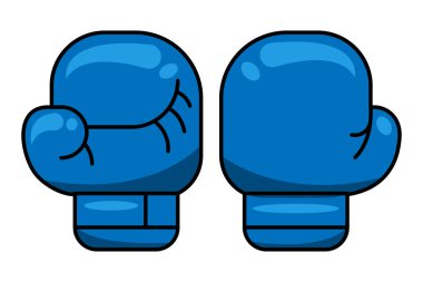 Boxing gloves cartoon in flat style. Vector illustration isolated on white background