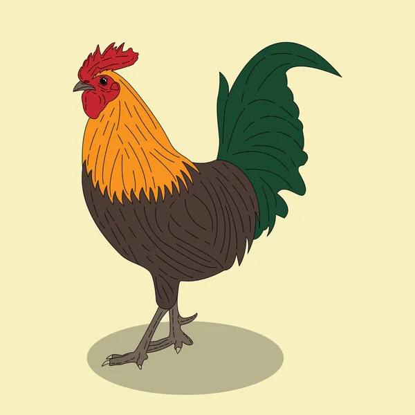 Rooster Vector Vintage Style — Stock Vector