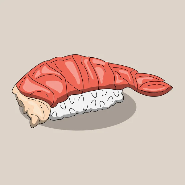 Des Sushis Nigérians Crevettes Nigiri Nourriture Japonaise — Image vectorielle