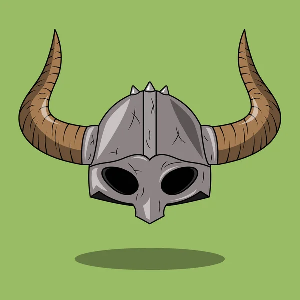Vector Dibujos Animados Vikingo Guerrero Máscara Casco — Vector de stock