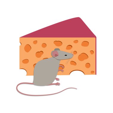 Cute mouse next to cheese vector design isolated on transparent background. Little funny rat and delicious cheese. Cartoon style adorable animal mice character clip art illustration. Icon, sticker. vector Cute mouse next to cheese vector design isolated on transparent background. Little funny rat and delicious cheese. Cartoon style adorable animal mice character clip art illustration. Icon, sticker. vector