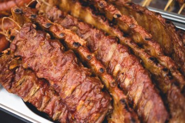 ribs is fried on the grill