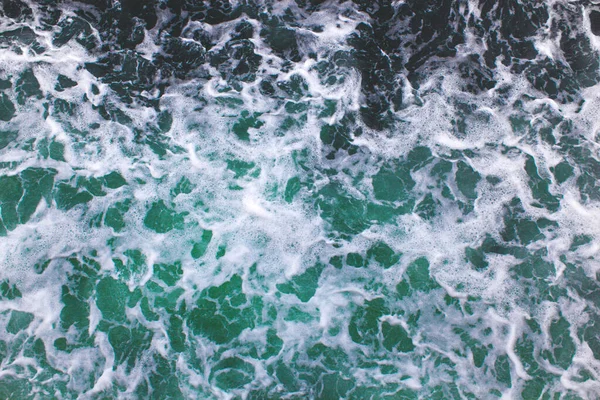 sea waves of green water top view