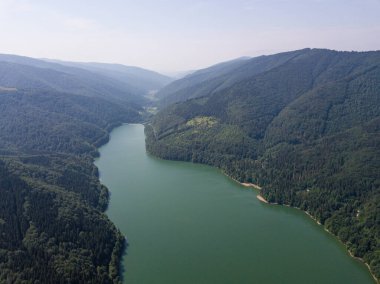 beautiful landscape from a drone on the mountains and the river