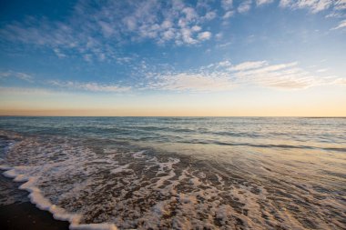 sunset on the sea beautiful waves