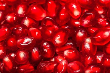 fresh pomegranate seeds, close up