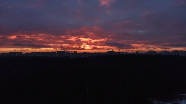 Moscow Scenic Skyline Cloudy Sunrise — Photo