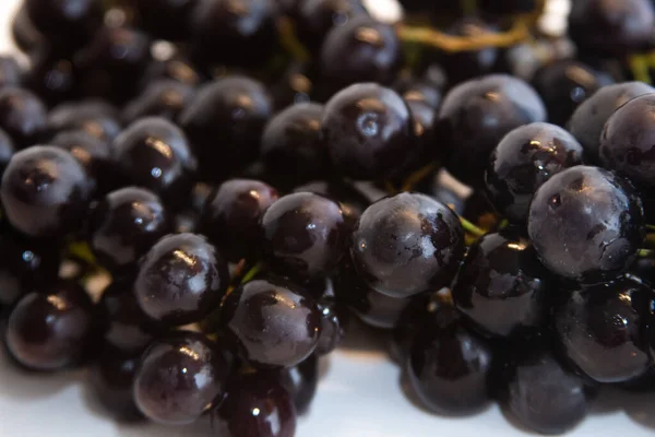 Grapes Shining Wet Fresh White Background — Stock Photo, Image