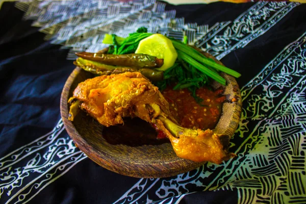 Nasi Tempong Sego Tempong Traditional Food Banyuwangi Indonesia Made Rice —  Fotos de Stock