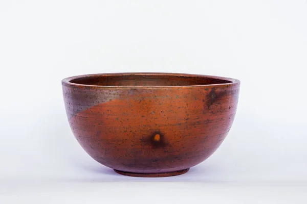 Earthenware Bowl Isolated White Background Earthenware Crafts — 스톡 사진