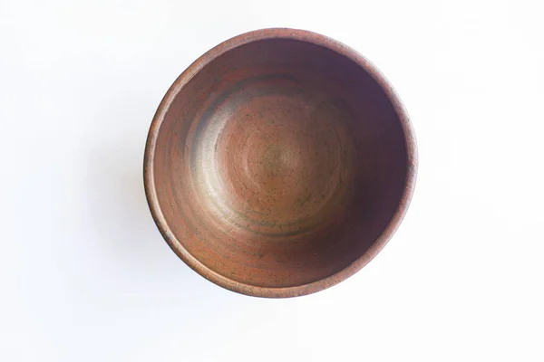 Earthenware Bowl Isolated White Background Earthenware Crafts — 스톡 사진