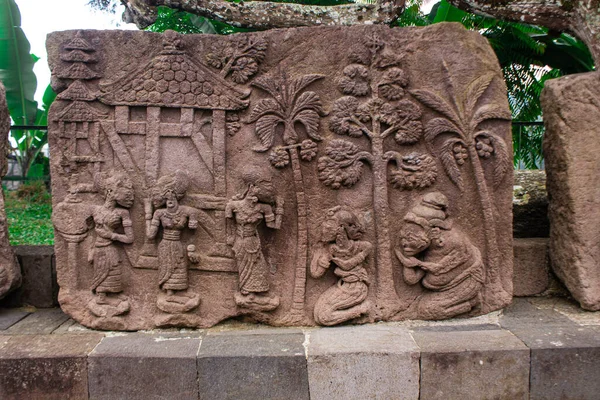 Sukuh Temple Candi Sukuh Reliefs Sukuh Temple Ancient Erotic Candi — Stok fotoğraf