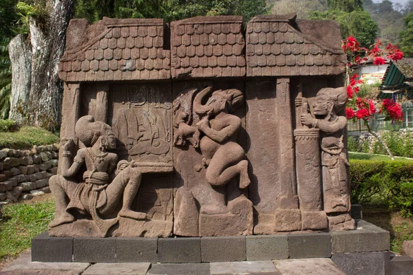 Sukuh Temple Candi Sukuh Reliefs Sukuh Temple Ancient Erotic Candi — Foto Stock