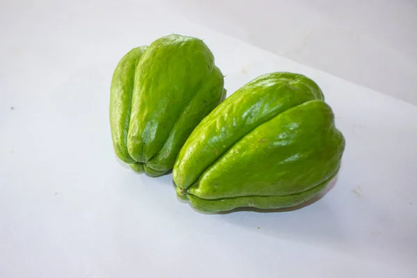 Labu Siam Jipang Chayote Isolated White Background Organic Vegetable Concept — Stockfoto